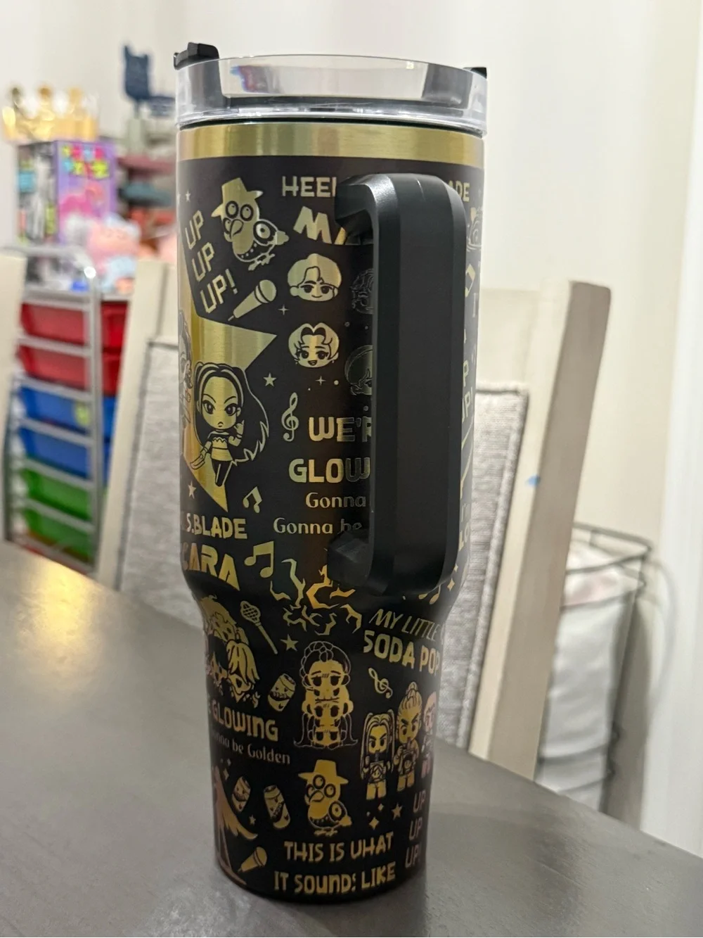 KPOP Demon Hunters Iridescent 40oz Tumbler – Laser Engraved Stainless Steel New